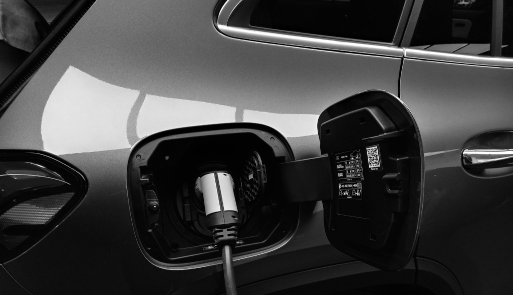 electric vehicle being changed at home